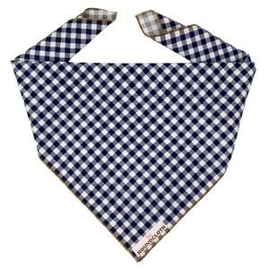 Navy Check Dog Bandana